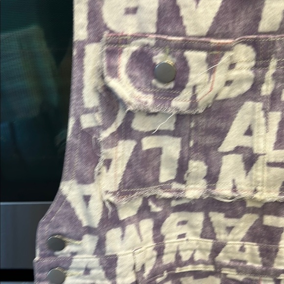 NWT POL Purple and White Text Print Jumpsuit - Picture 3 of 10